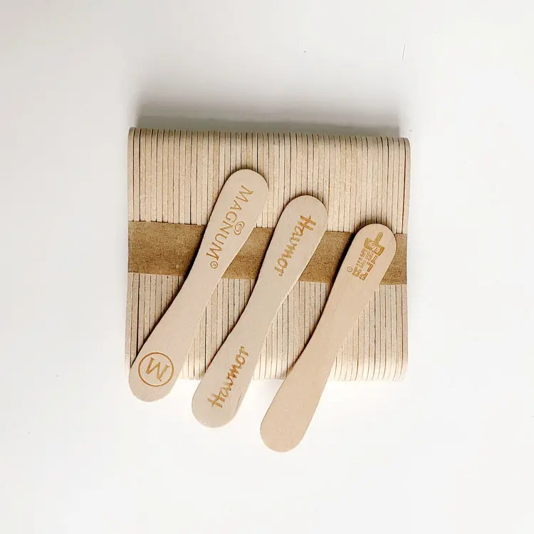 Деревянная палочка для мороженого, ложка, одноразовая палочка для мороженого с пользовательским логотипом