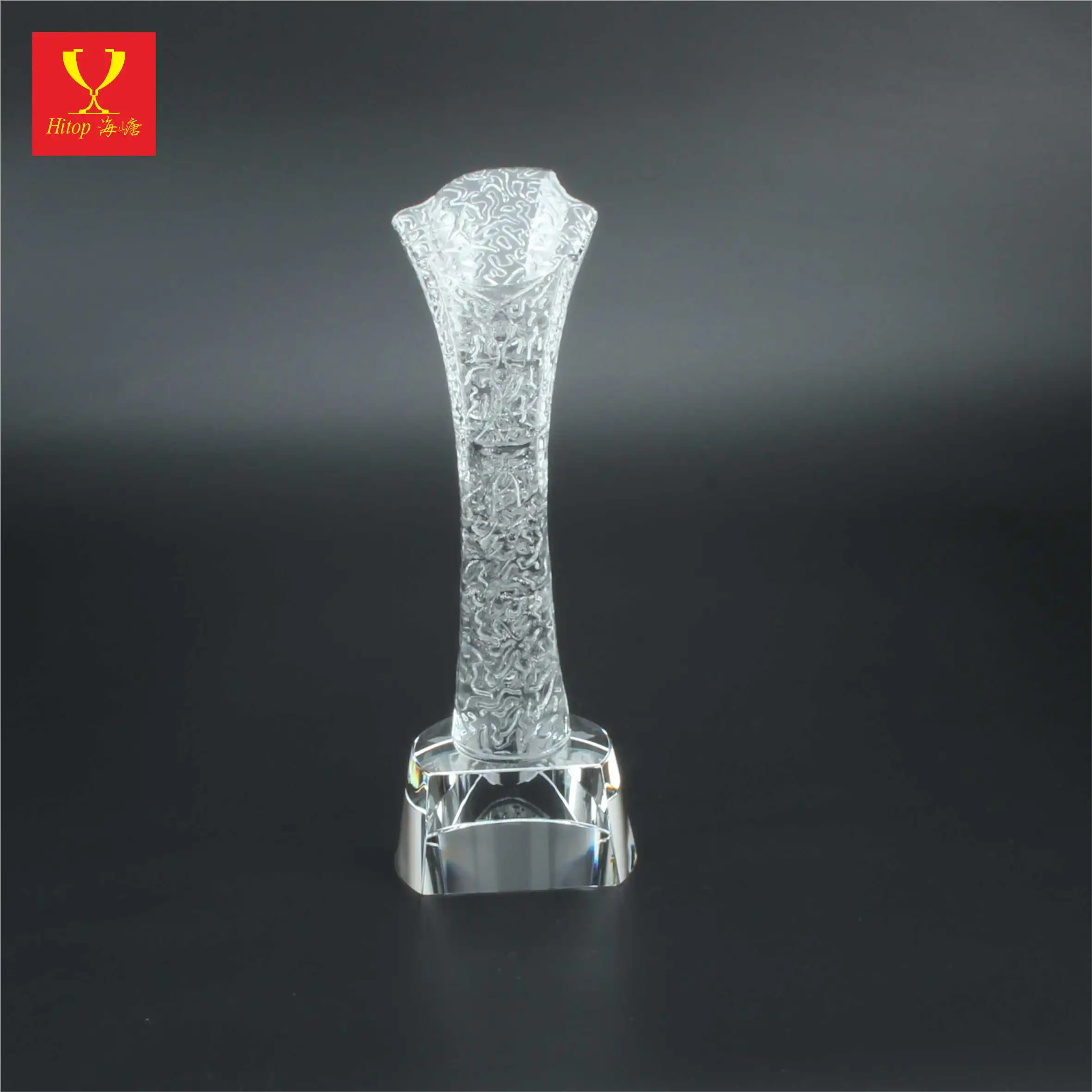 Hitop High Quality Custom business gift solid momentoes metal crystal glass award trophy blank