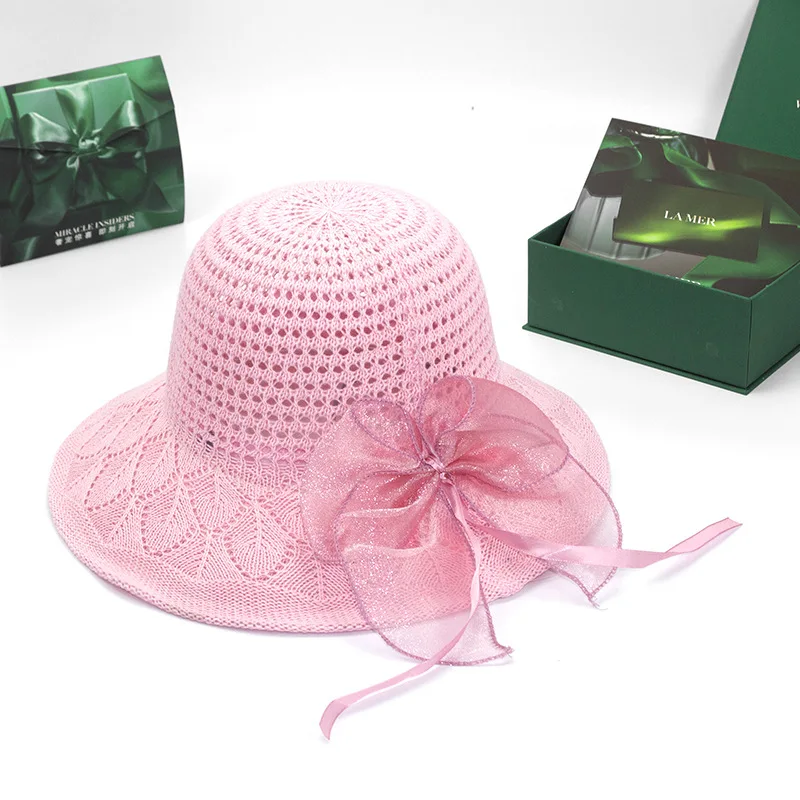 Leisure Versatile Sun Straw Hats Wholesale Korean Fashion Big Eaves Vacation Beach Bowknot Summer for Women Paper Eco-friendly