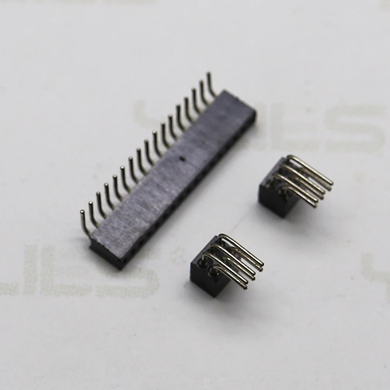 spacing 2.54mm positions 01-40Pins machined pin female header connectors straight clip gold sleeve Round pin header connectors