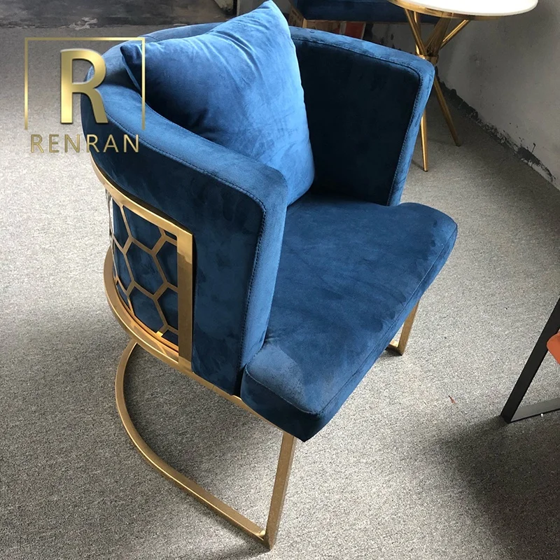 Европейский французский датский элегантный удобный одинарный уникальный бархатный стул из нержавеющей стали фиолетового цвета кресло для отдыха диван