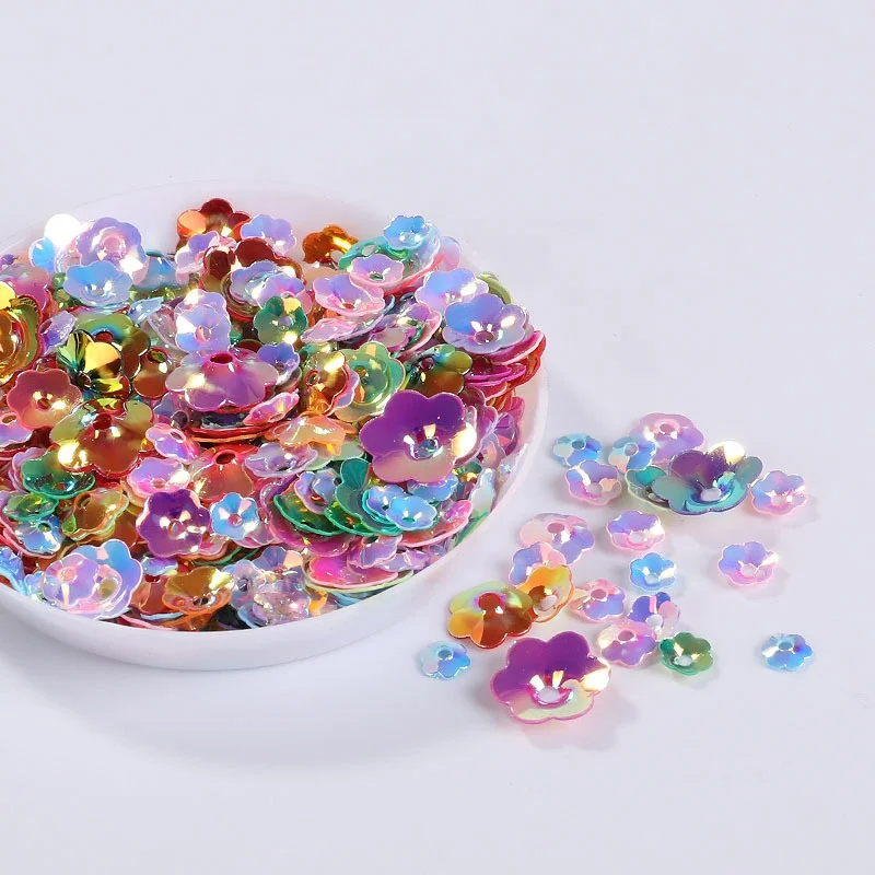 2023 Factory Wholesale Loose PVC Sequins Colorful Flower Shaped Sewing Sequins Paillettes For Garment
