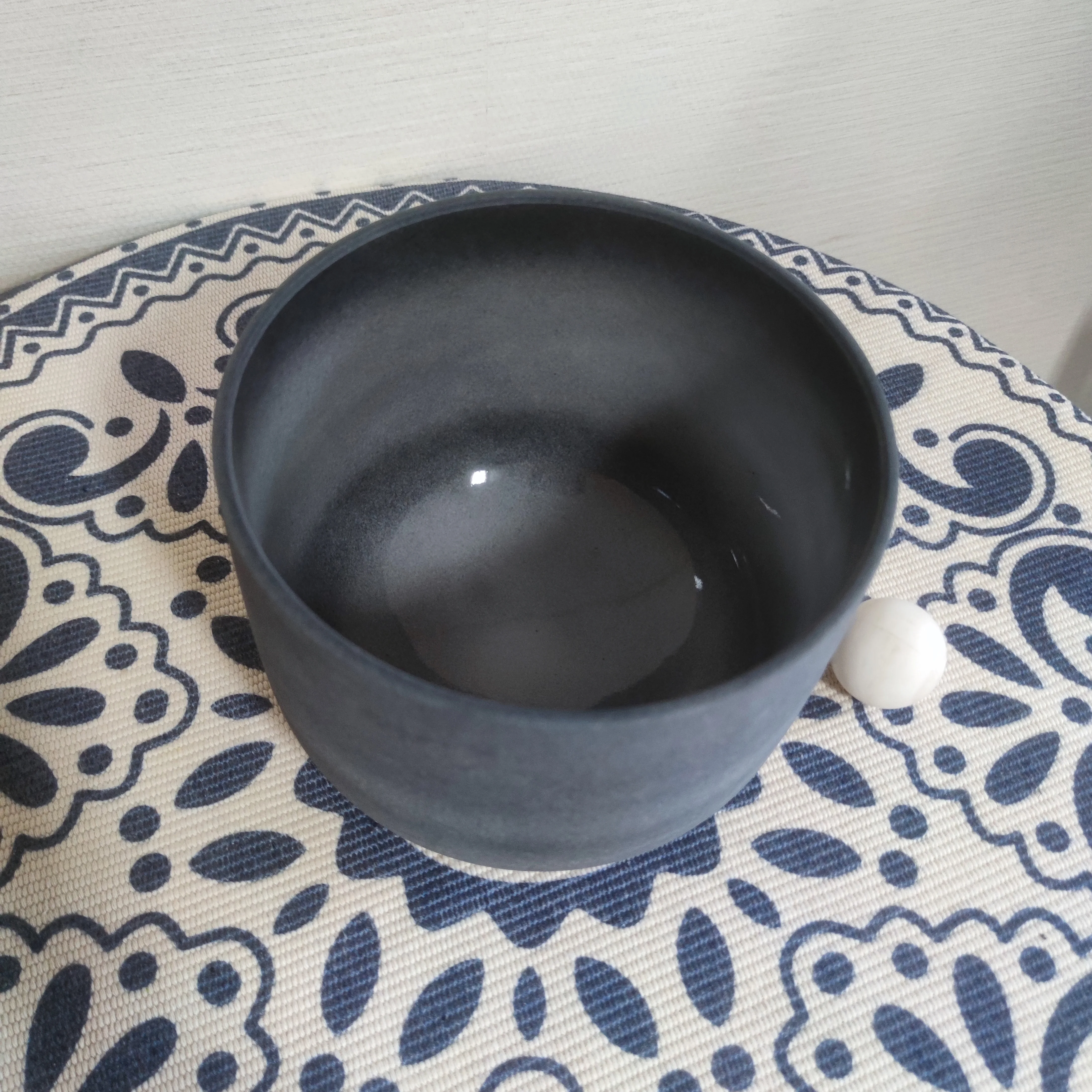 Gemstone Obsidian Fusion Frosted Quartz Crystal Singing Bowl Quartz Sound Bowls