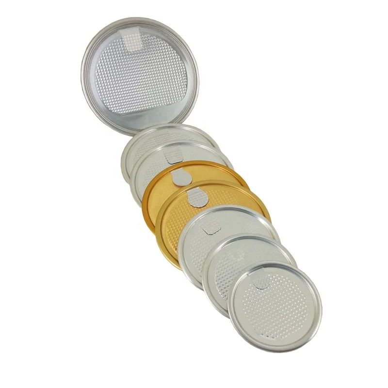 
Factory Provide Aluminum Peel Off Easy Open End Foil Seal Lid for Tin Cans Aluminium Closures Lid Covers POE Metal Top Cap 