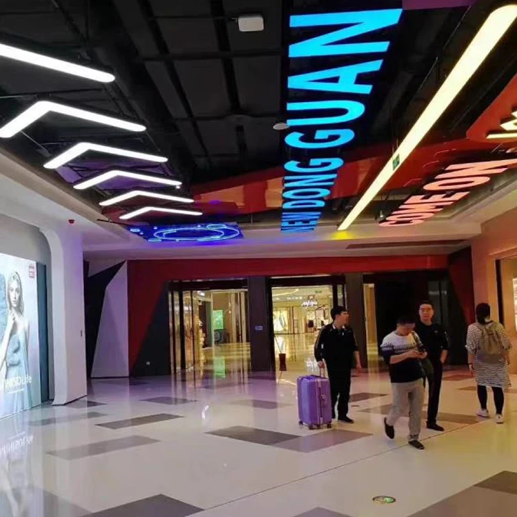 Custom 26 English Letters Chandelier Modern Linear  Hanging Lamp Playground Led Digital Ceiling Lights Alphabet Pendant Light