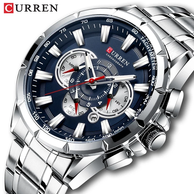 CURREN 8363 2024 Top Brand hot sale fashion Watch of Men Watches Brand Own Luxury Men stainless steel quartz Chronograph Watches