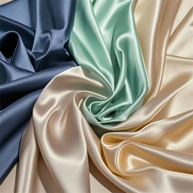 High quality satin silk fabric for clothing polyester high density duchess stretch satin fabric
