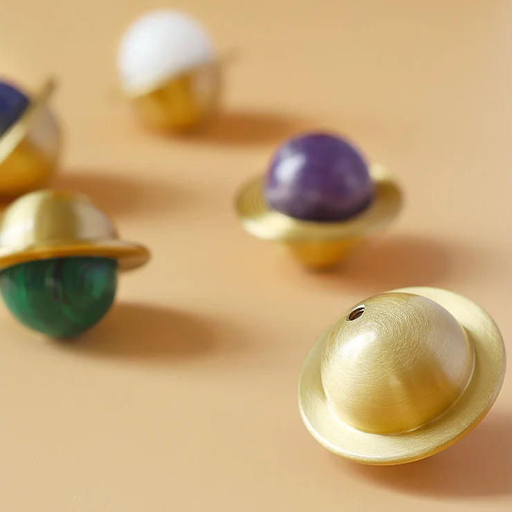 New Design Elegant and Unique Natural Crystal Cabinet Knob Solid Brass Jade Drawer Knobs