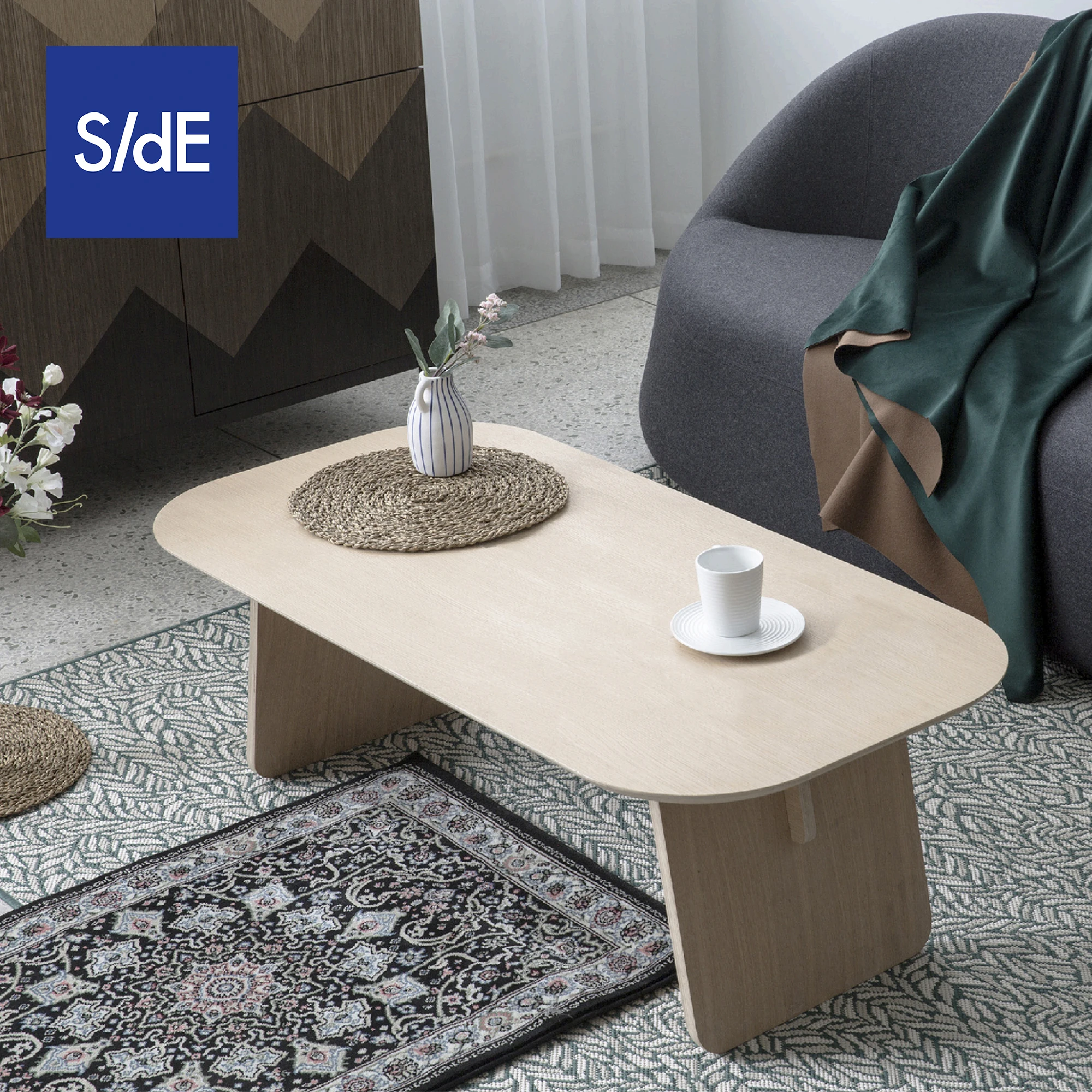 Wooden Home Office Hotel Modern Style Coffee Tea Salon Table Design Furniture Puzzle Table Flat Pack DIY Coffee Table Design