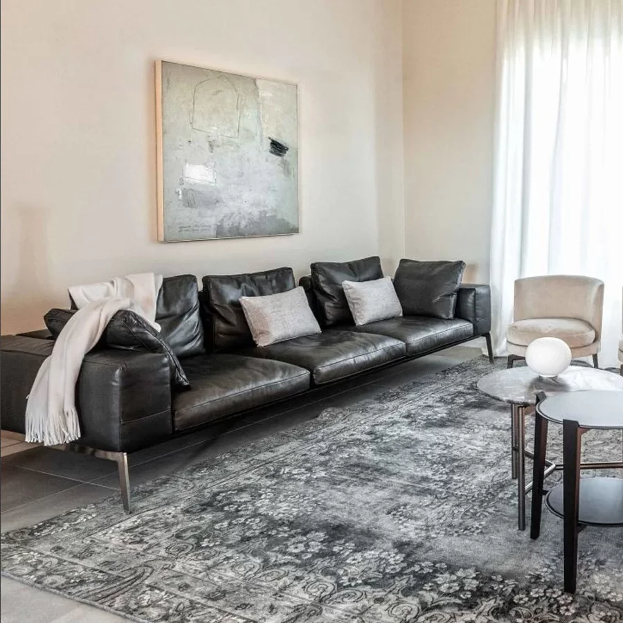 Leisure design metal sofa set villa hotel furniture sofa three seat luxury leather couch living room sofas set