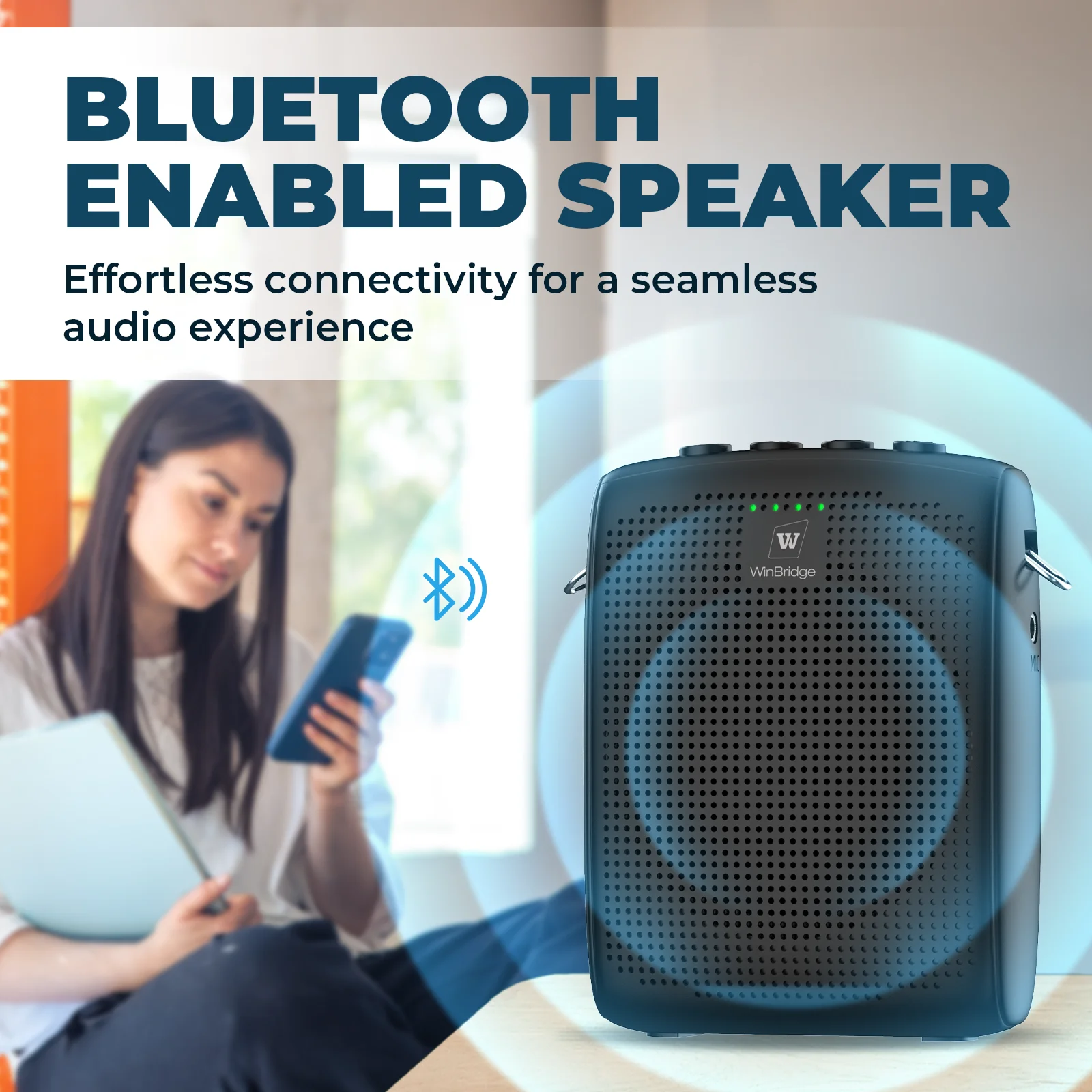 Winbridge WB005 15W Wireless Lavalier Lapel Voice Amplifier