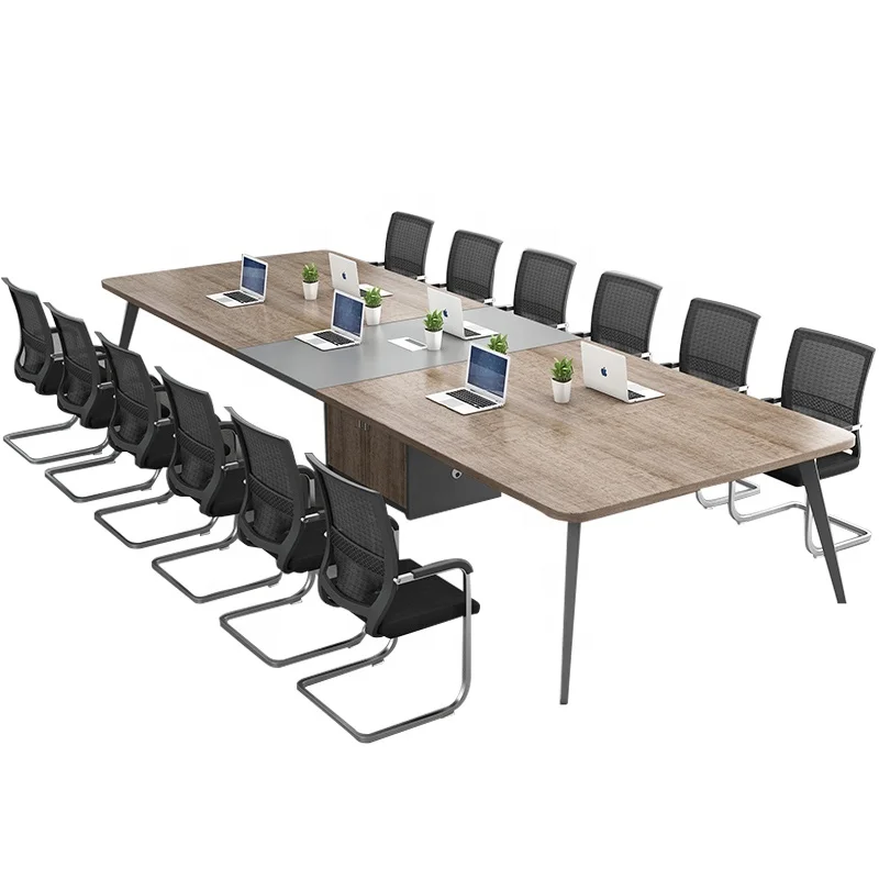 modern minimalist cheap Office Furniture conference table standing desk table durable Metal legs small Meeting Room Wooden Table