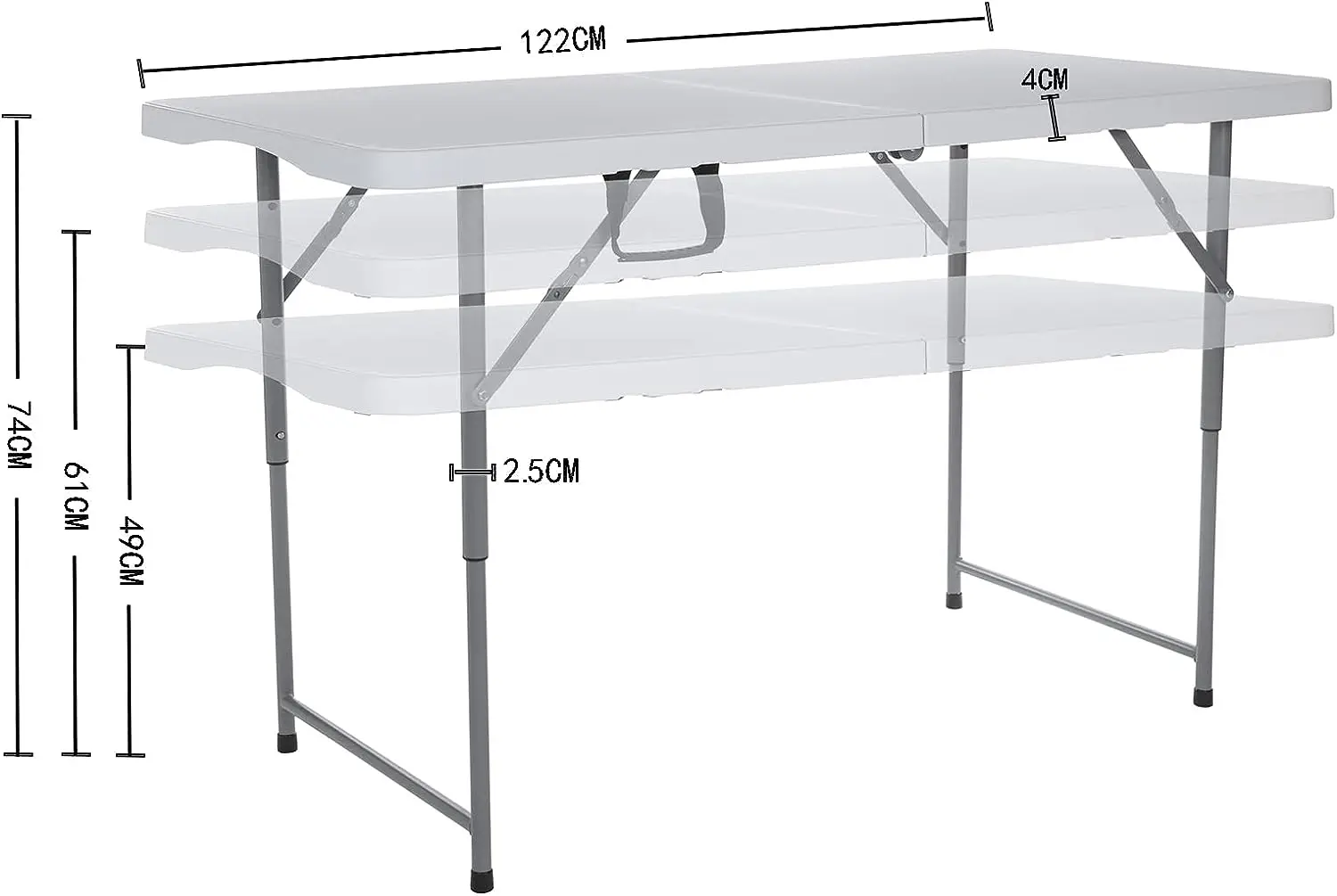 Factory wholesale HDPE portable table Plastic folding table A long conference table for Outdoor stall
