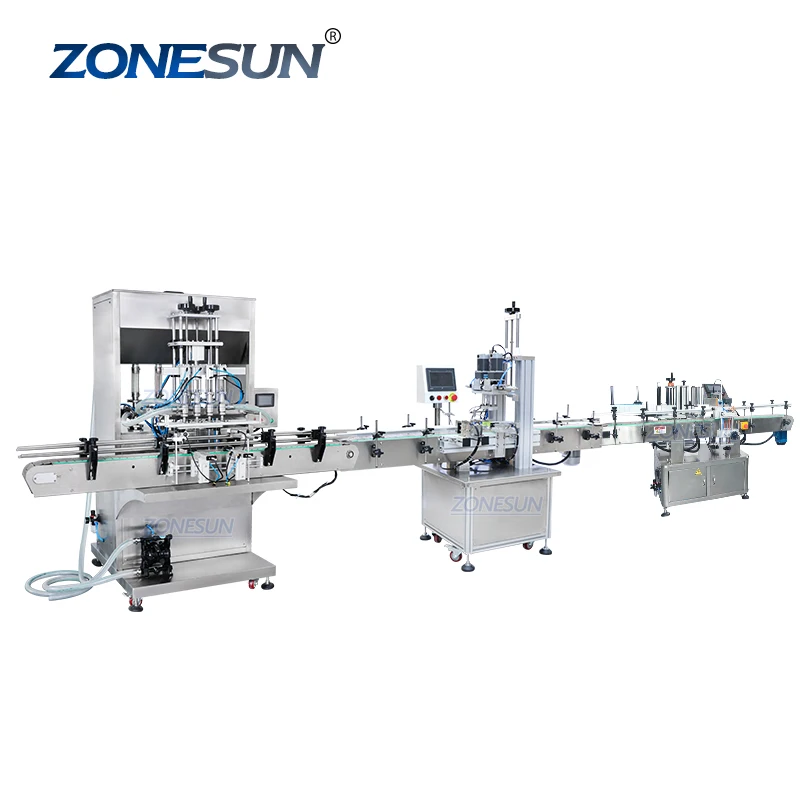 ZONESUN ZS-FAL180P6 Jar Honey Hand Sanitizer Liquid Automatic Water Bottle Filling Capping And Labeling Machine
