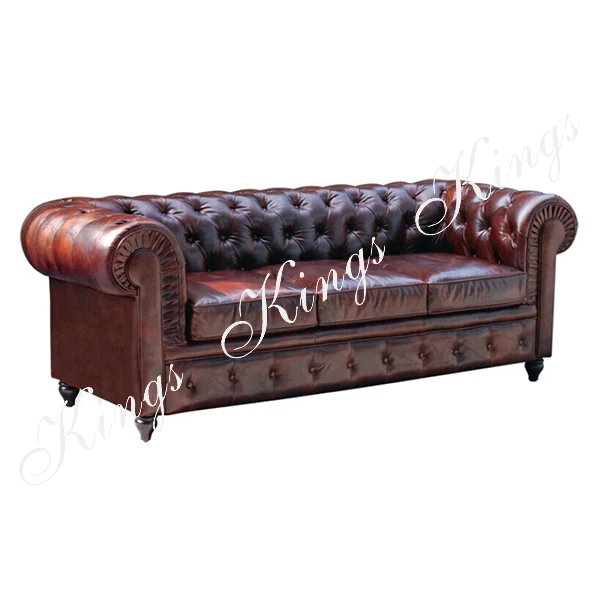 Высококачественный кожаный диван Chesterfield
