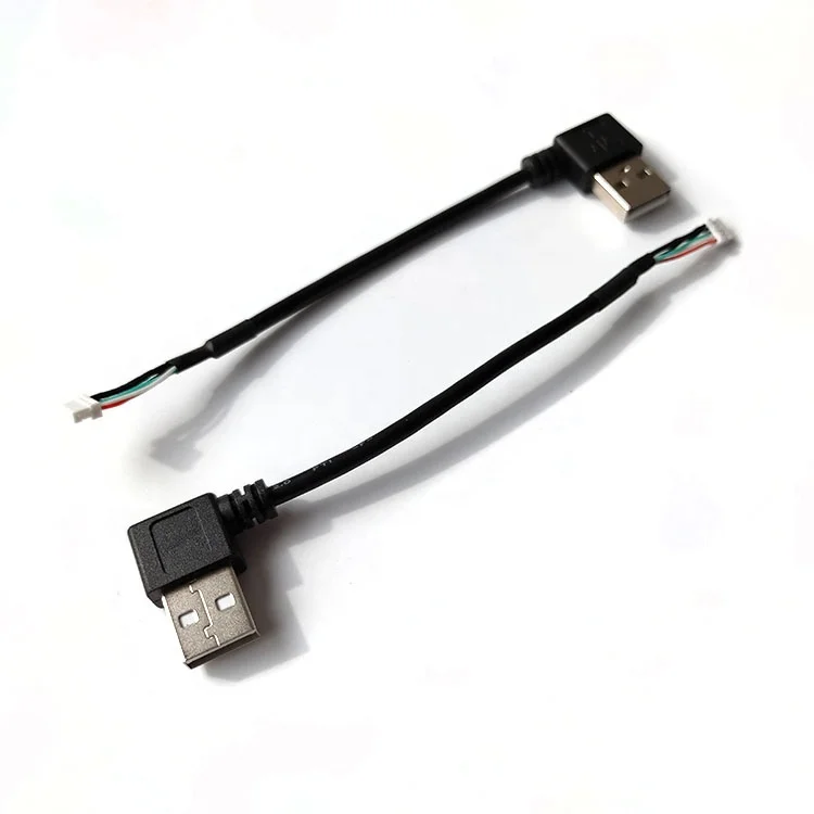 Right angle USB A male to JST 5 pin connector Custom USB cable assembly
