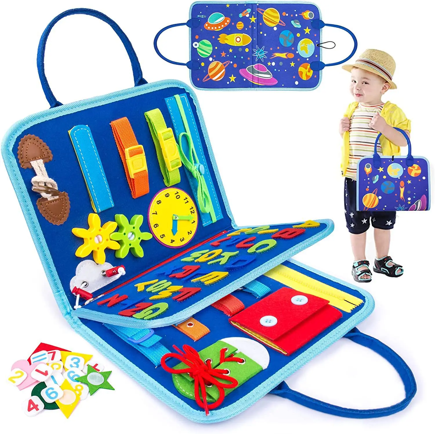 DIY Montessori Toys For Toddlers Foldable Sensory Autism Toys Bag Toddler Activity Board Busy Book