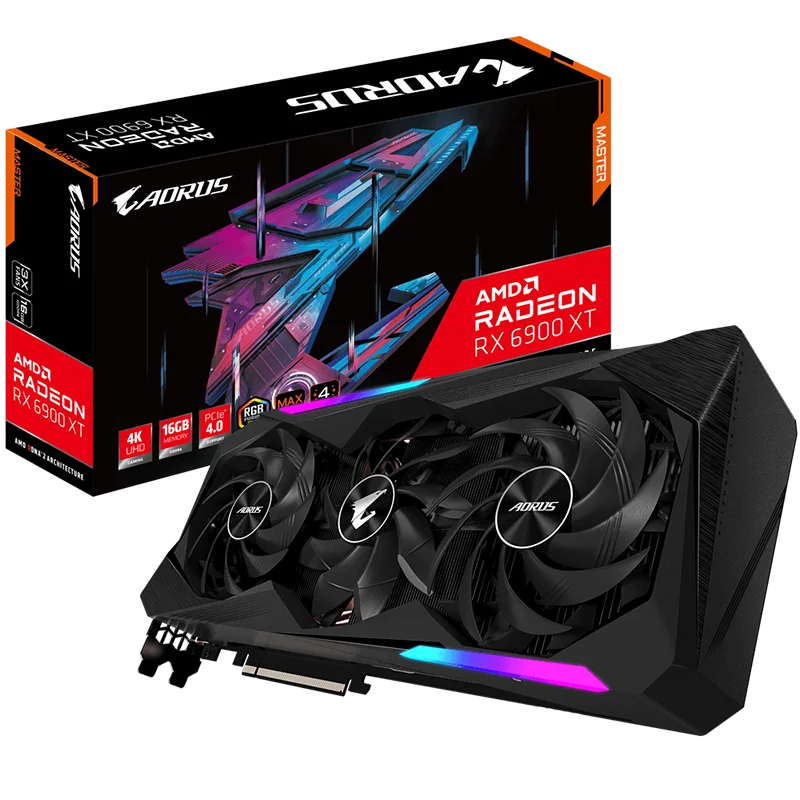 GPU 6900XT Graphics Card GIGABYTE AORUS Radeon RX 6900 XT MASTER 16G Gaming Video Card for Desktop Computer