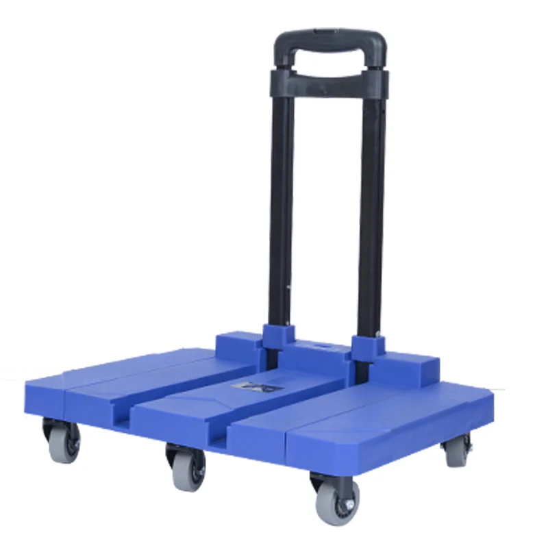 
High quality platform hand brake airport trolley folding hand pallet truck 