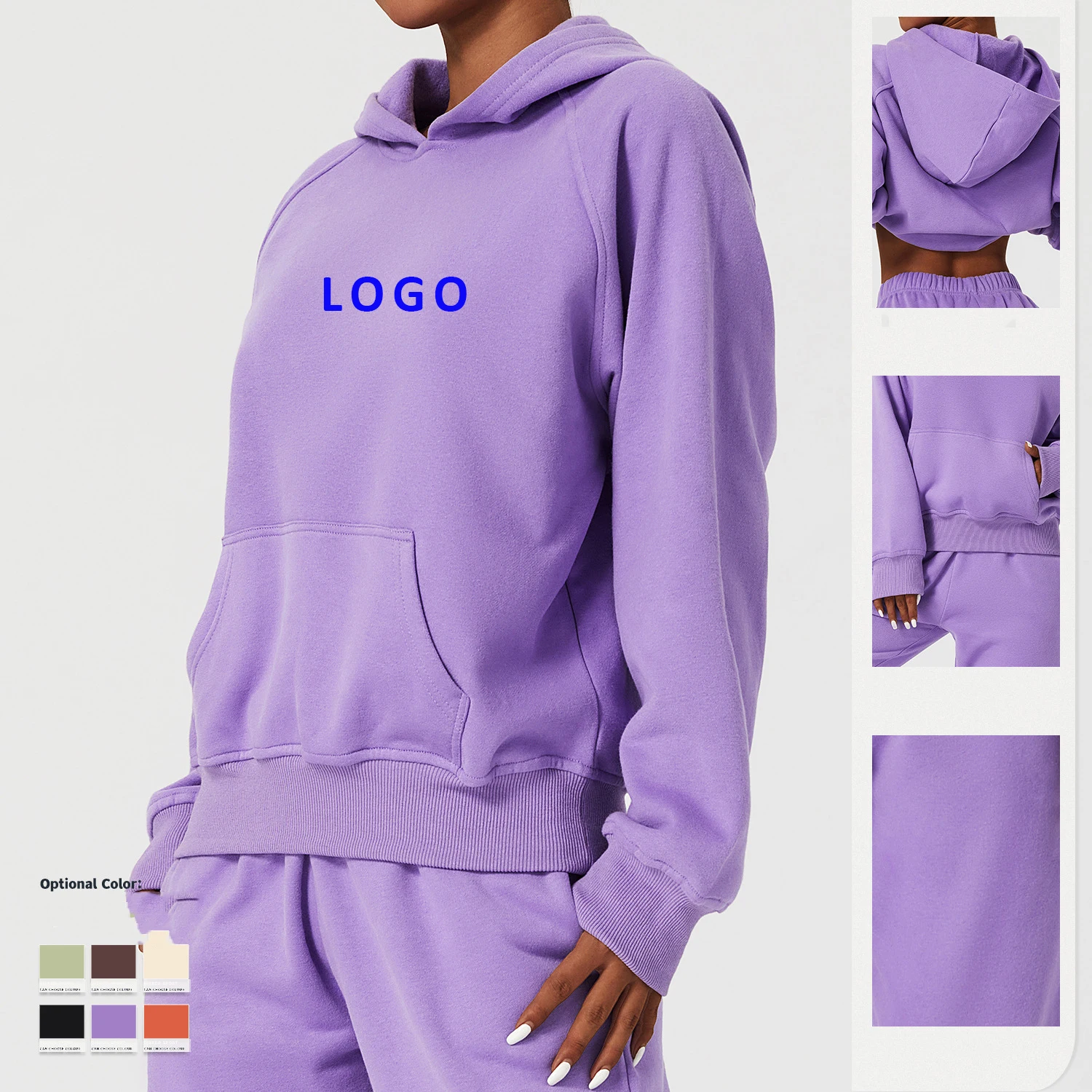 Wholesale Plain Design For Women Men Double Layer Custom Hoodie With No String