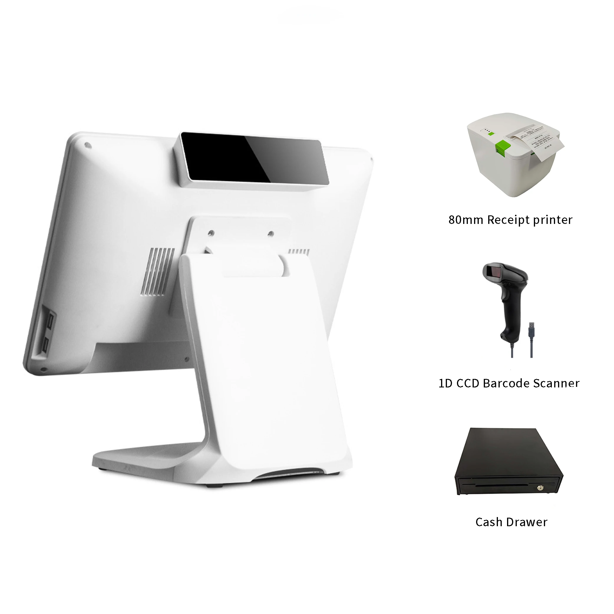 Dual Display All-In-One Android POS System Touch Screen Cash Register Terminal