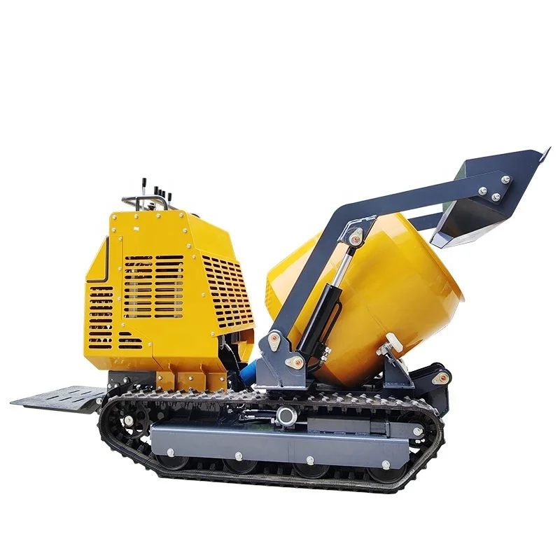 LIondi Heavy Mini Concrete Mixer Crawler Mini Dump Truck Gasoline Mini Concrete Mixer Truck Personal Use Concrete Mixing Tanks