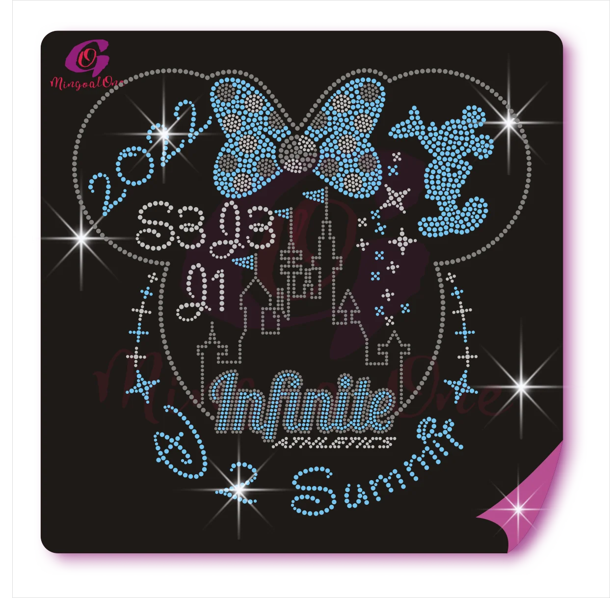 China Factory Direct Sale High Quality Bling Crystal Rhinestone Motif Custom Rhinestone Iron On Transfer Design