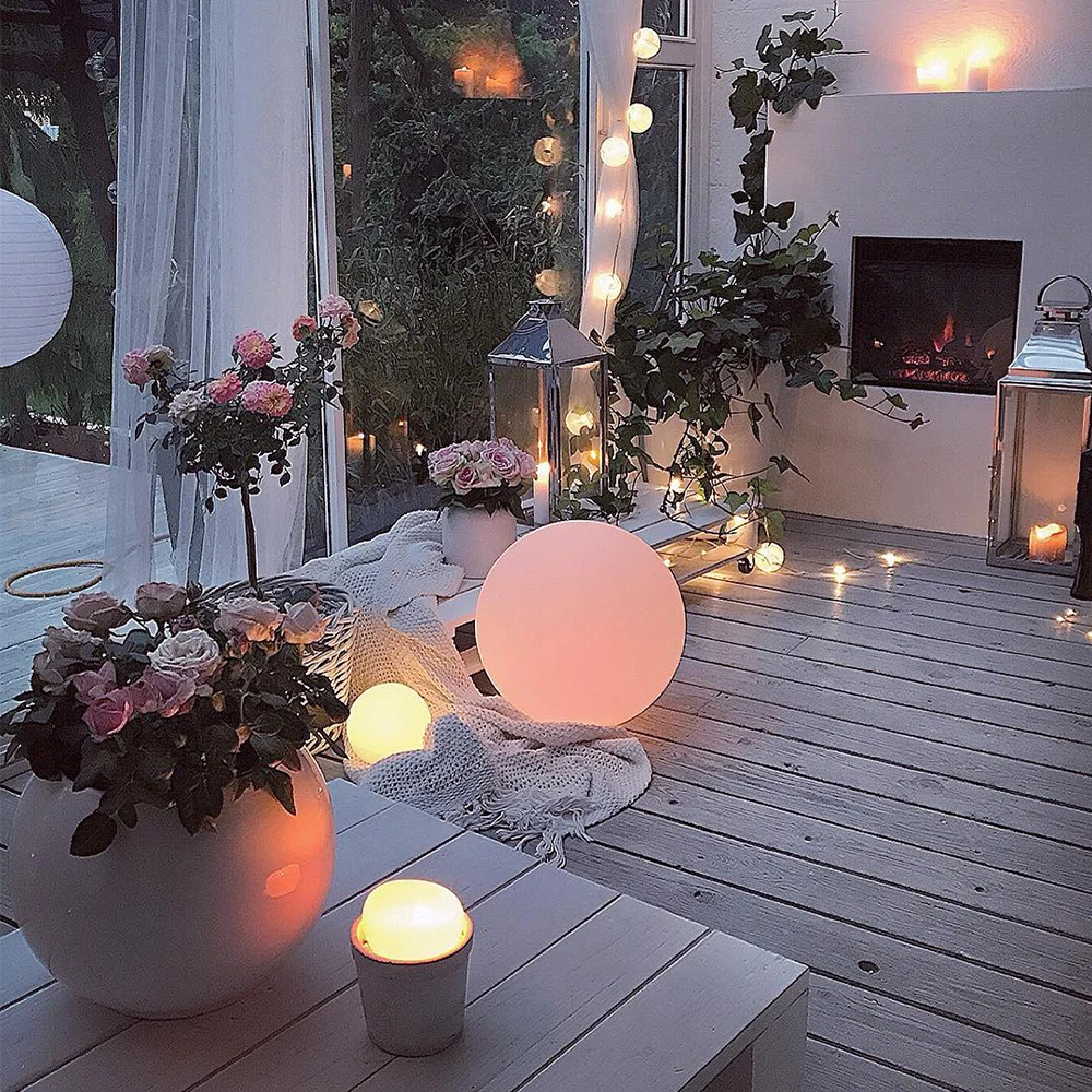 30Cm Led Table Decorative Lamp Wireless Rechargeable Led Ball Light Dc5V Led Garden Street Ball Lamp Lawn Light Pendant Light