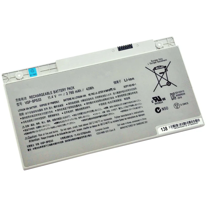 Новые оригинальные 43WH 11,4 V литиевая батарея для VAIO сенсорного экрана ультрабуки T14 T15 SVT-14 SVT-15 ноутбук батарея VGP-BPS33 для Sony