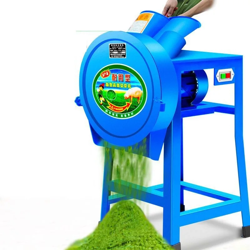 Small Household Feed Electromechanical Grass Cutter Shredder Pig Grass Machine Cattle and Sheep Breeding Grass Crusher