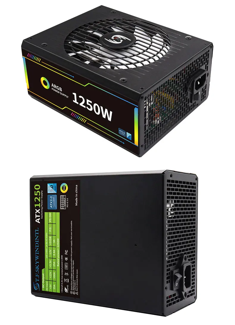 PCIE 5.0 pc power supply 1050w 1250w 80 plus gold desktop power supply full module atx pc power supply