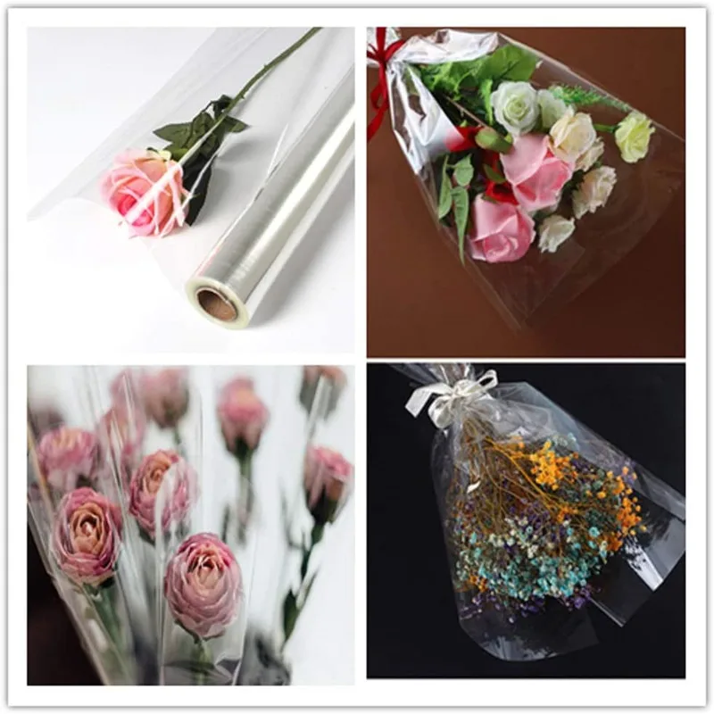 Clear Gift Wrap Cellophane Roll Customize Size Film Roll