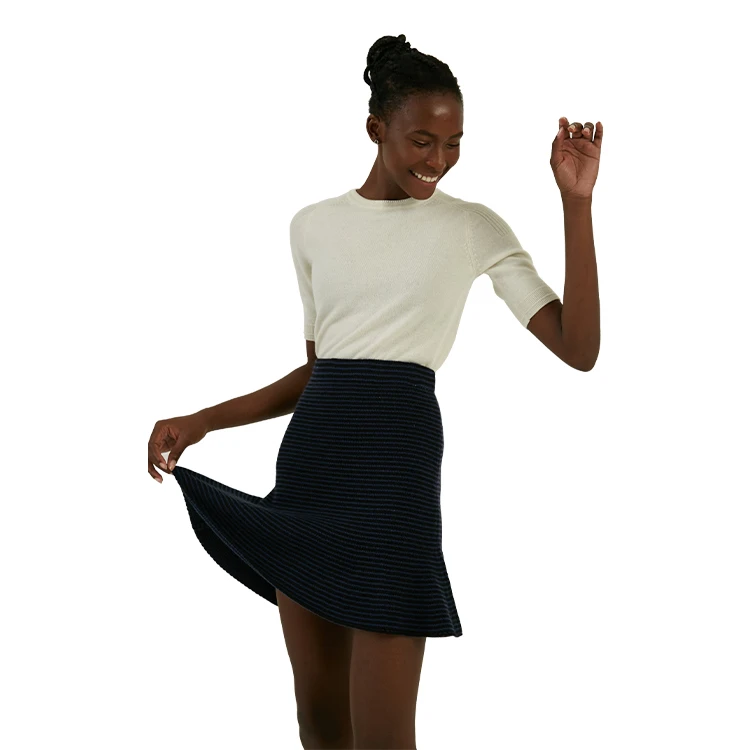 2020 новая дизайнерская женская черная юбка с воланами, классические универсальные трикотажные короткие юбки