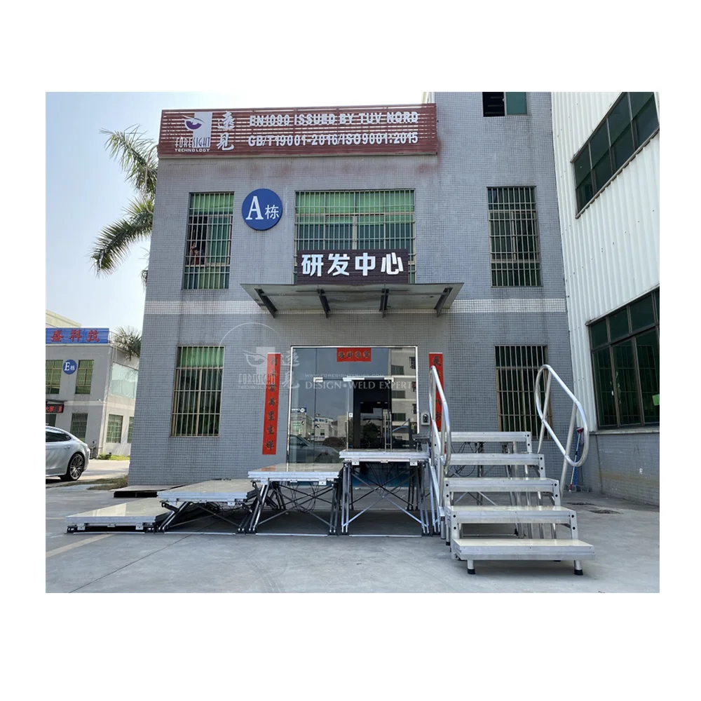 Portable low price trade show display system folding table stage