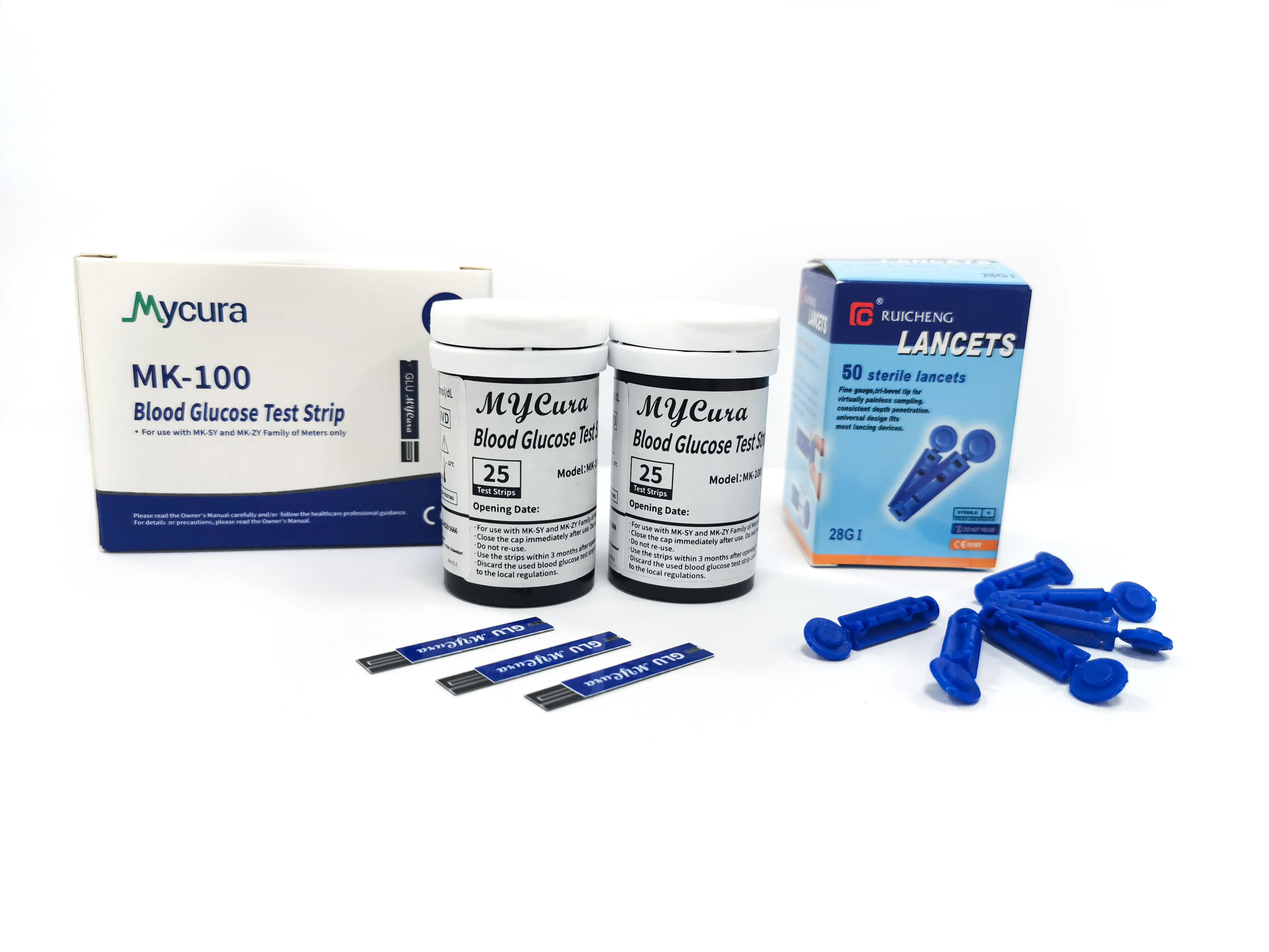 
50 strips of Digital Mycura Blood glucose monitor/diabetes test meter 