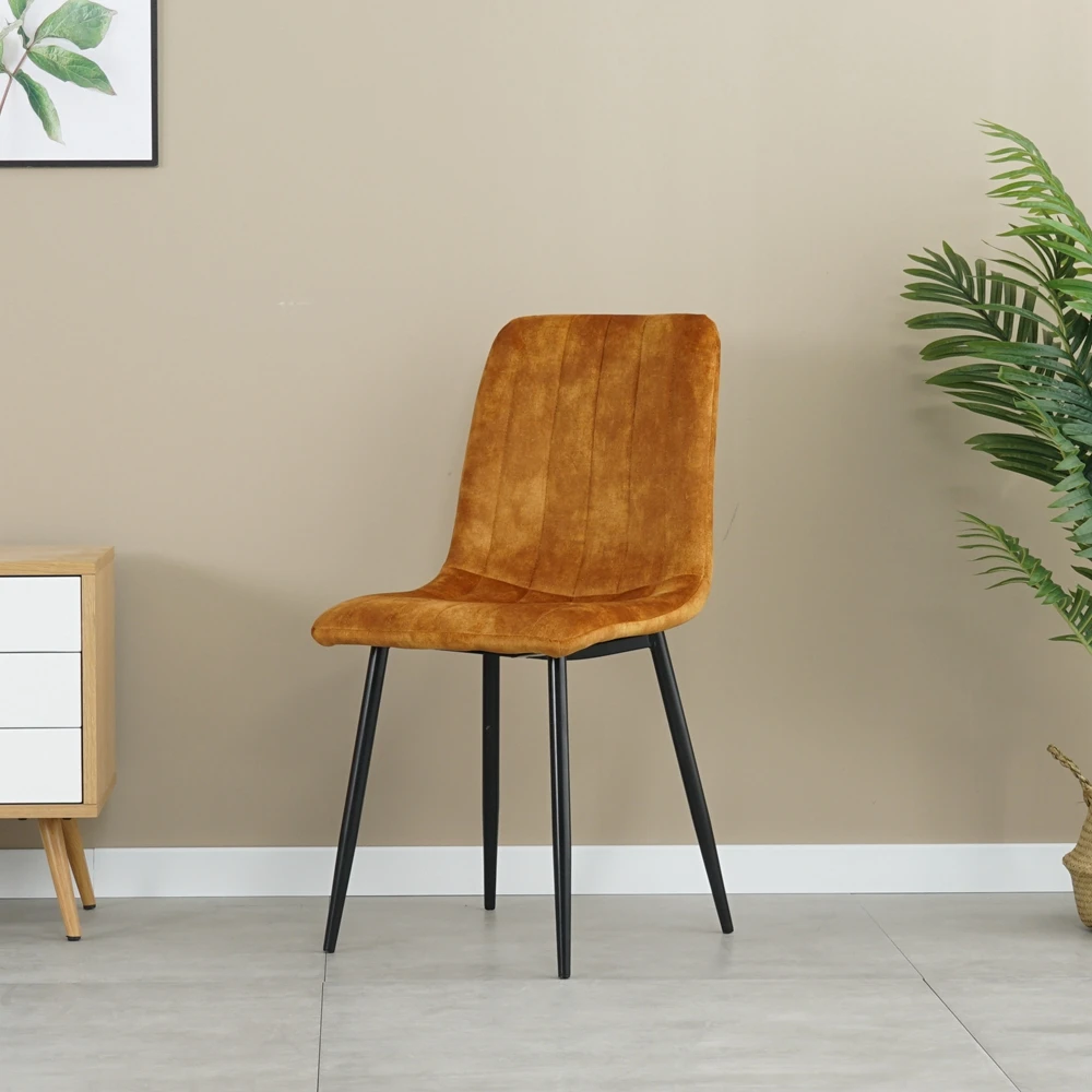 Best Quality Modern Black Painting Legs Velvet fabric Dining Room Chair