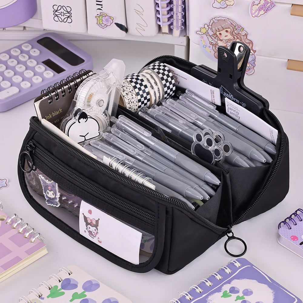Custom Girls Cute Pencil Case Zipper Large Capacity School Student Pen Bag Polyester Pouch Office Stationery Bag