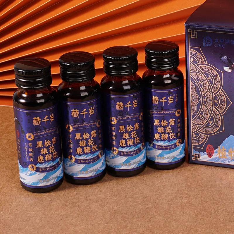 OEM High Quality Black Pine Dew Male Flower Deer Whip Drink Men Supplement Boost Men Power Energy Natural Booster Strong