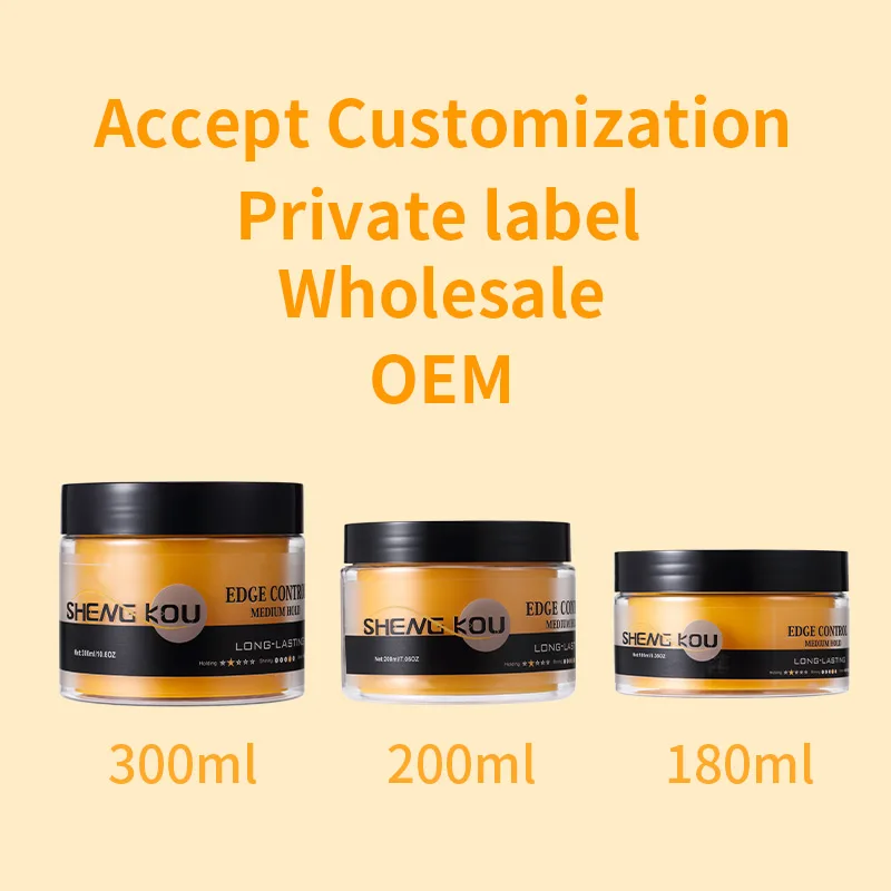Custom edge control hair style wax braid gel medium strong hold private label edge control