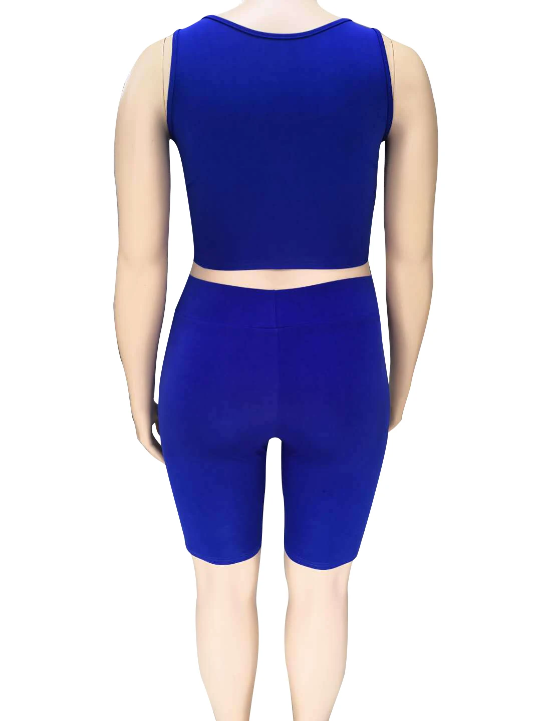 
Solid Color Plus Size Outfits Women Clothing Biker Shorts Two Piece Sets 