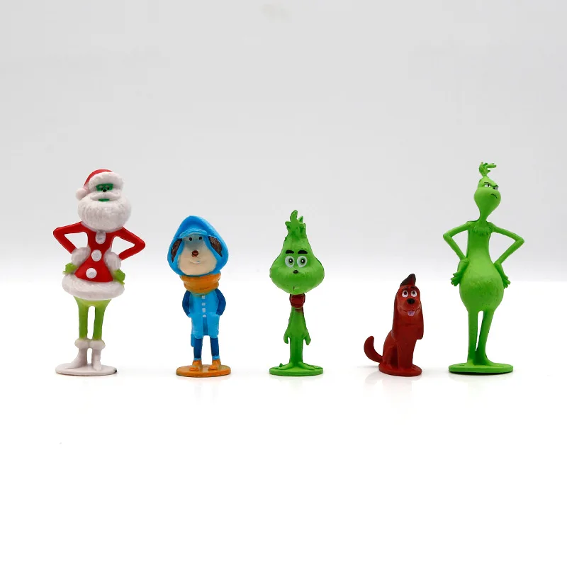 12pcs Grinch Cartoon PVC Doll Toy Figure Statues for Cake Decoration