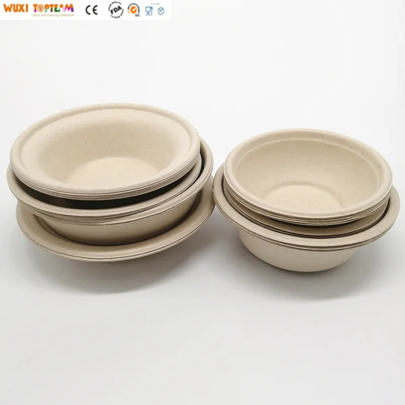 Eco-friendly Biodegradable Soup Bowl Disposable Bagass Bowl Compostable Sugar Cane Round Bowls