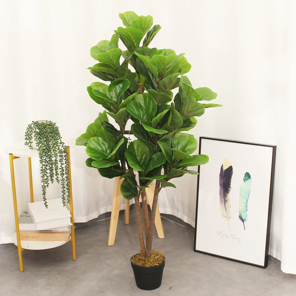 Home Decor 6 Foot Nearly Natural Faux Small Potted Green Lyrata Plants Artificial Fiddle Leaf Fig tree