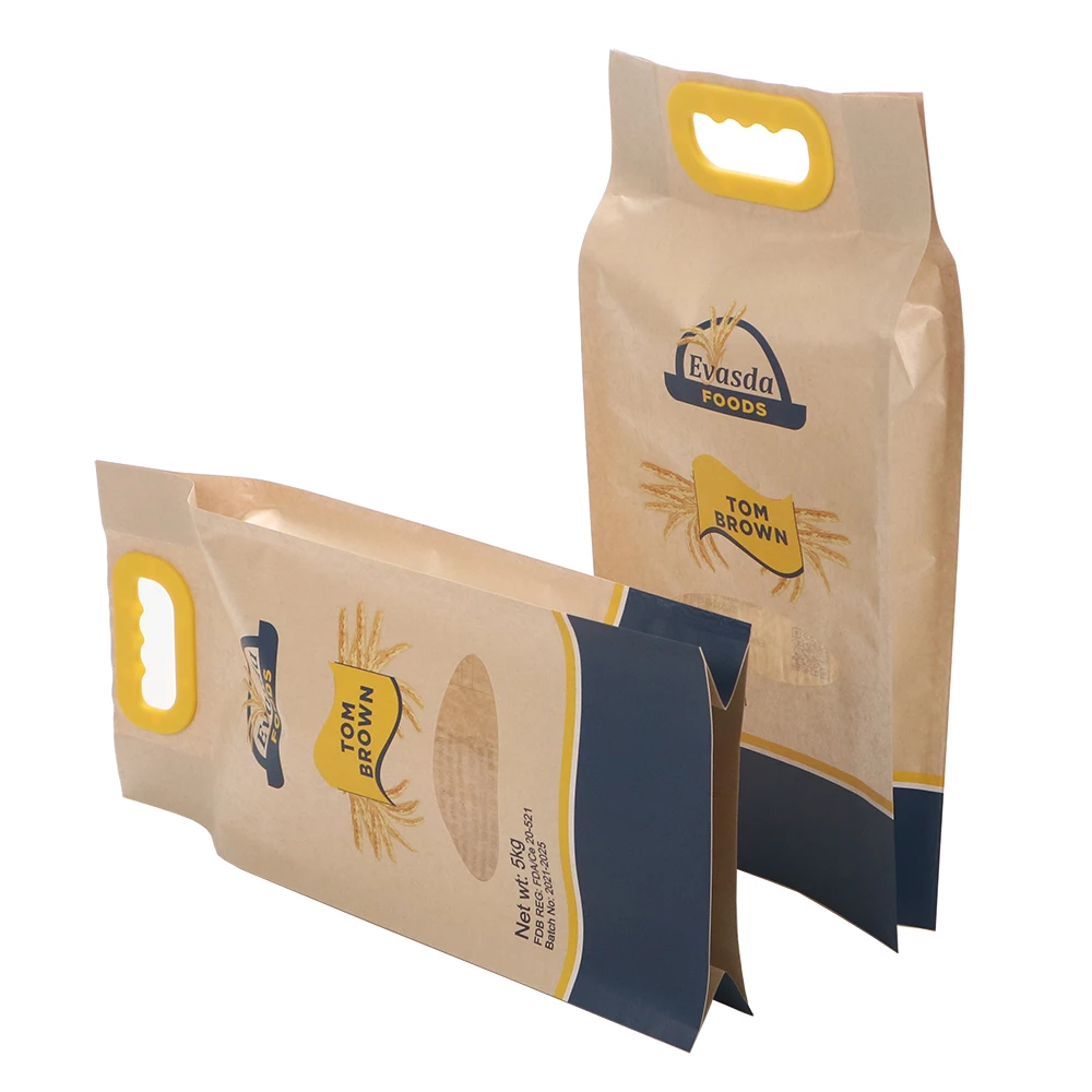 Wholesale White Empty Baking Maize Wheat Flour Packaging Kraft Paper Bag 1kg For Flour Packaging