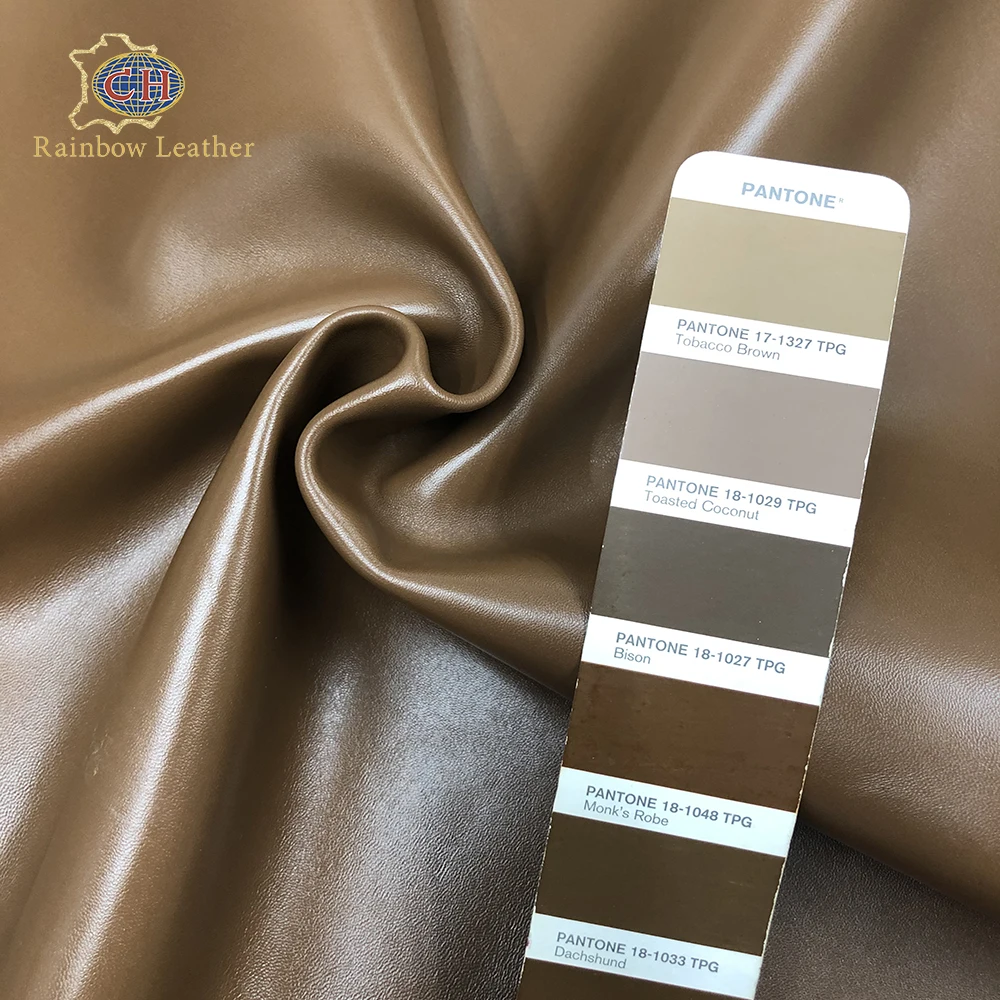 Coffee genuine leather Mixed breed sheepskin Napa full grain leather For Sandal Handbags
