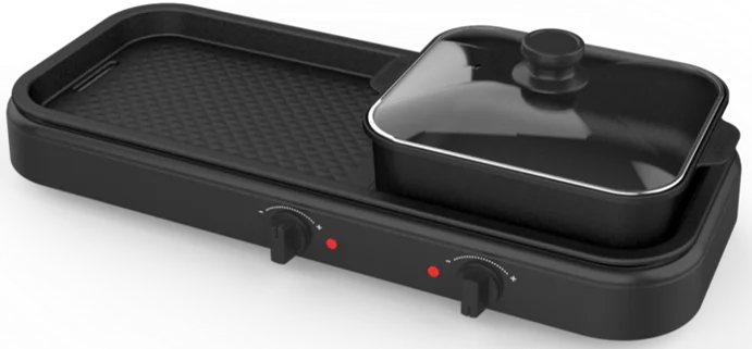 2 in 1 electric hot pot grill multi cooker grill HY-6316 for sale