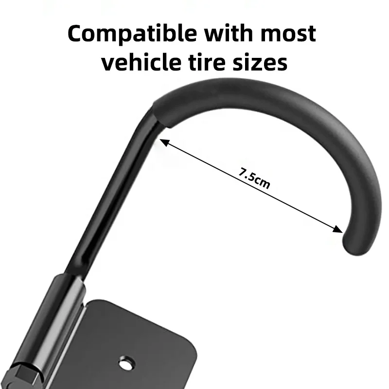 OEM 90 Degrees Vertical Bike Hanger Hook High Quality Bicycle Swivel Parking Rack Swing Hot Design Bike Rack Garage Wall Mount