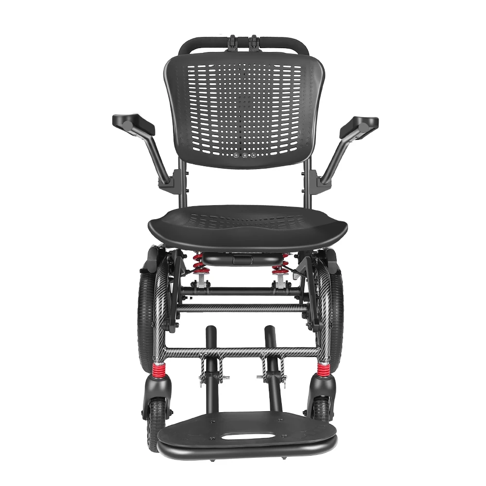12Inch Big Wheel Off Road Outdoor Strong Shock Absorbed Wheelchair Durable Carbon Transfer Portable Ergonomic Manual Wheelchair