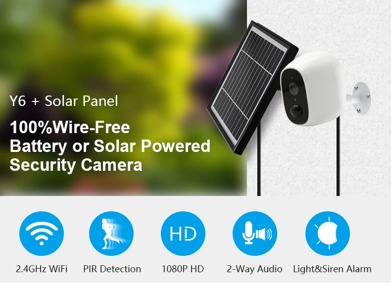 Y6S3 Amazon Wireless Indoor 4G Solar Powered WIFI CCTV Security Camera With Night Vision