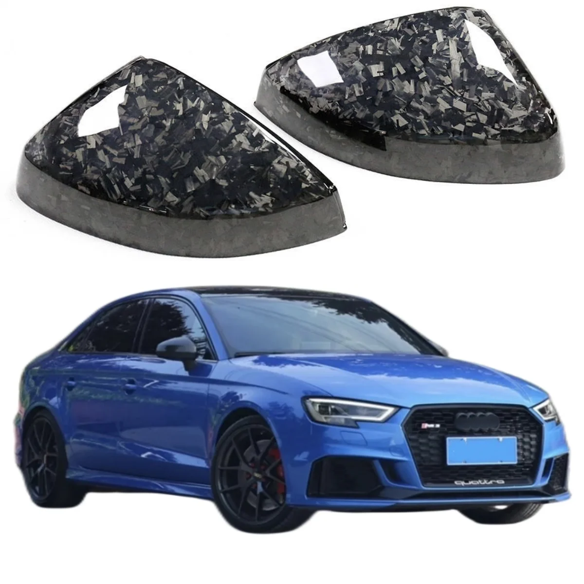Замена кованой зеркальной крышки из углеродного волокна для Audi A3 S3 RS3